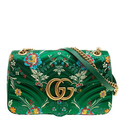 gucci green floral handbag|genuine gucci tote.